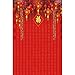 Leowefowa Chinese Style New Year Backdrop 6.5x6.5ft Firecrackers Red Lanterns and Lucky Characters Festival Red Photography Backgroud Winter Christmas Party Children Adult Photo Studio Props