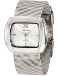 Vernier Womens VNR11092SS Classic Fashion Mesh Band Quartz Watch