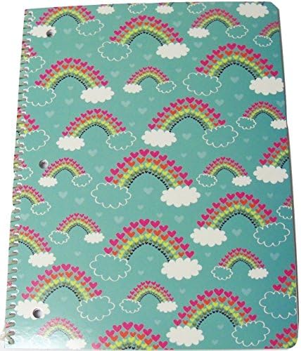 Pink Light Design Spiral Notebook ~ Pop Patterns (Rainbows of Love; 8" x 10.5"; 60 Sheets, 120 Pages)
