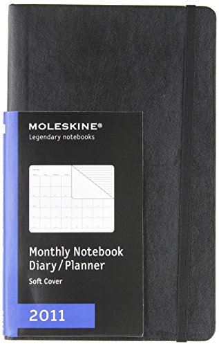 Moleskine 2011 12 Month Monthly Notebook Planner Black Soft Cover Large