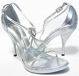 Exotic Silver Sexy Rhinestone Sandals Shoes Women