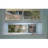 28 to 33 Window Sash Pet Door w 6x 6 4-way Locking Flap