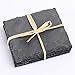 Package of 8 Real Slate Slab Coasters Tied with Decorative Jute String