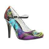 Search : Womens TUK Neon Peacock Mary Jane Court Shoes SIZE 3-8