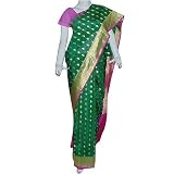 Indian Banaras Green Silk Saree Wrap Dress