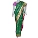 Indian Banaras Green Silk Saree Wrap Dress (ssari116)