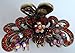 Red Crystal Bronze Metal Alloy flower / butterfly hair claws & clips by unbrand