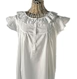 Hand Embroidered Eyelet Accent Girl 2-9 Cotton White Nightgown