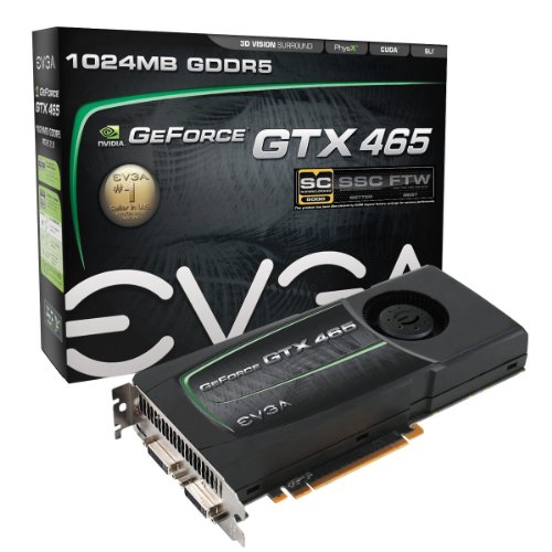 EVGA GeForce GTX 465 Superclocked 1024 MB GDDR5 PCI Express 2.0 2DVI/Mini-HDMI SLI Ready Limited Lifetime Warranty Graphics Card, 01G-P3-1467-AR