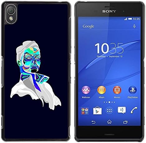 TopCaseStore / Snap On Hard Back Shell Rubber Case Protection Skin Cover - Psychedelic Portrait - Sony Xperia Z3 D6603 / D6633 / D6643 / D6653 / D6616