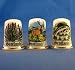 Porcelain China Collectable - Set of Three Thimbles - Scotland Souvenir