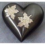 Urnsdirect2u Brass Heart Falling Leaves Keepsake Urn