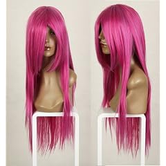 Cosplayland C116 - 80cm glatt hitzefest Fasching Party Per�cke Wig Pink