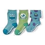 【Disney】ディズニー　靴下３柄セット（クルー丈）　モンスターズ・インク　１２～１５