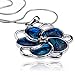 Embolden Jewelry Flower Necklace | Silver Plated Hypoallergenic | Brilliant Chunky Abalone Paua Shell Mood Pendant