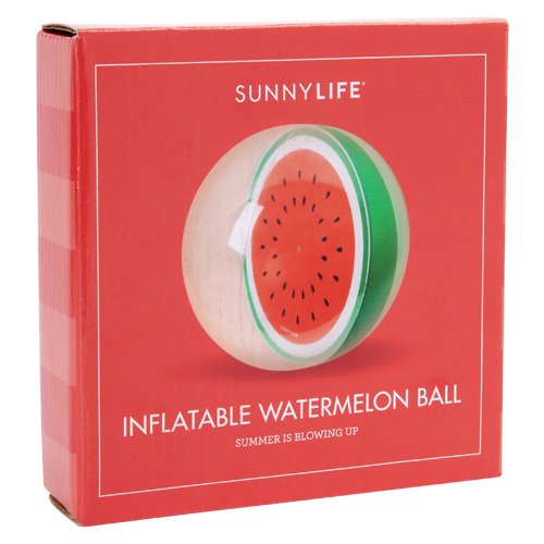 SunnyLife Women's Inflatable Watermelon Ball, Red/Green, One Size