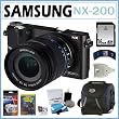 Samsung NX-200 20.3MP Digital SLR Camera in Black with 18-55mm Lens + 16GB Accessory Kit