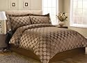 Circle Line Chocolate King 3 Piece Duvet Cover Set