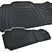 MotorTrend 100% Odorless Ridged Heavy Duty Rubber Floor Mats (Black) - Semi Custom Fit
