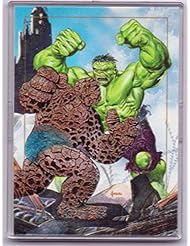 Entertainment Memorabilia: Thing vs Hulk 1992 Marvel Masterpieces Skybox Spectra Foll #1-D