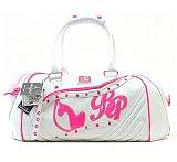 Baby Phat - Baby Phat White & Bright Pink Super Cat Flash Duffle Bag