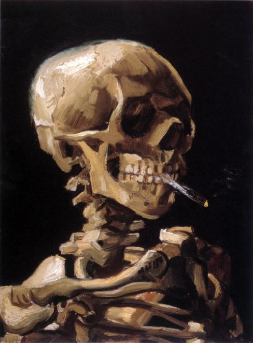 Van Gogh Smoking Skull Wooden Jigsaw Puzzle