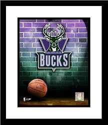 Milwaukee Bucks NBA Framed 8x10 Photograph Team Logo and Basketball