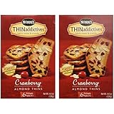 Nonni's Thin Addictives: Cranberry Almond Thins (Pack of 3) 4.4 oz Boxes