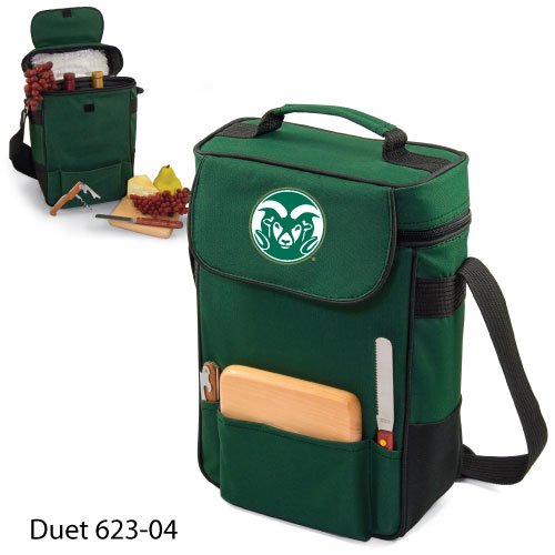 Buy Colorado State Rams NCAA Duet Wine and Cheese Tote (Hunter Green) by Picnic Time