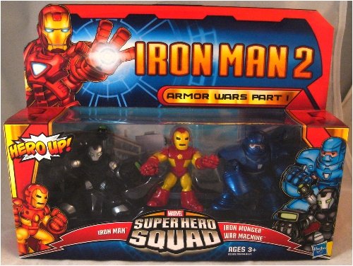 Iron Man 2 Super Hero Squad Armor Wars Action Figure 3Pack Iron Man, Iron Monger & War Machine