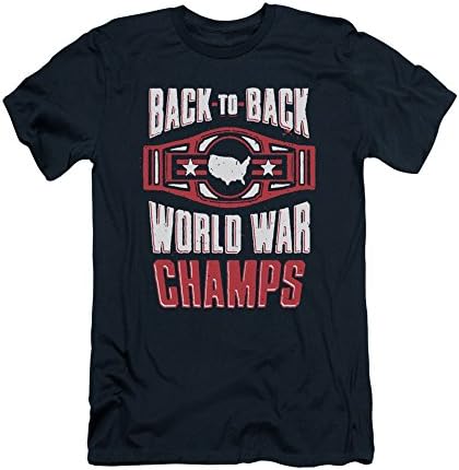 Back To Back World War Champs Funny Adult Slim T-Shirt Tee
