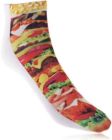 Sanheshun 3D Printed Unisex Low Cut Ankle Socks Harajuku Style (Hamburger)