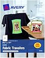 Avery Personal Creations InkJet Iron-On Dark T-Shirt Transfers, White, Five Sheets per Pack (03279)