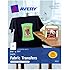 Avery Personal Creations InkJet Iron-On Dark T-Shirt Transfers, White, Five Sheets per Pack (03279)