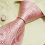 Pink Pattern Tie for Men Hotpink Paisleys Birthday Gifts Fashion Silk Neck Ties Cufflinks Set 6613