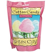 Bernod's Spun City Organic Cherry Vanilla Cotton Candy, 1-Ounce Pouches (Pack of 6)