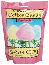 Bernod's Spun City Organic Cherry Vanilla Cotton Candy, 1-Ounce Pouches (Pack of 6)
