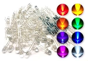 microtivity IL188 5mm Assorted Clear LED w/ Resistors (8 Colors, Pack of 80)
