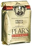 Pear's Gourmet 100% Arabica French Vanilla Coffee, Ground, 8-Ounce Bags (Pack of 6)