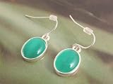 Fashion earrings 771 green drops on silver colour wire