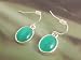Fashion earrings 771 green drops on silver colour wire