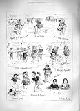 1883 SEA URCHINS CHILDREN PLAYING SEASIDE BEACH SCENE