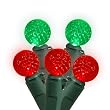Set of 50 Red and Green LED G12 Berry Fashion Glow Christmas Lights - Green Wire