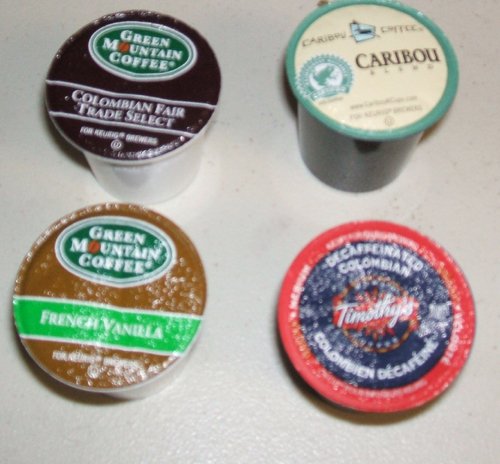 K-Cup Coffee Caribou, Colombian, French Vanilla, Timothy's Decaffeinated Variety Assortment Pack for Keurig Brewers 80 Count Value Box