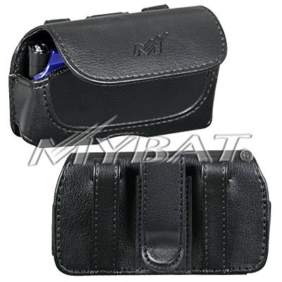 Executive Black Leather Horizontal Pouch Carry Case Magnetic Closing Flap Belt Clip for HTC 3125, Fuze, Shadow, SHADOW09 2009, Touch Diamond Verizon, LG AX830, CU500, VX8800, VX9200 enV3, Motorola I410, i9, V750, V950, Pantech C520, BlackBerry 8220, 8230 Pearl Flip, Samsung A900, D807, M520, M630 Highnote, T629, T719, T739, T809, T819, U750 ALIAS2 II, U810 Renown, Sanyo 3810 Mirro, 6600, Sony Ericsson TM506, ZTE C70 Essenze