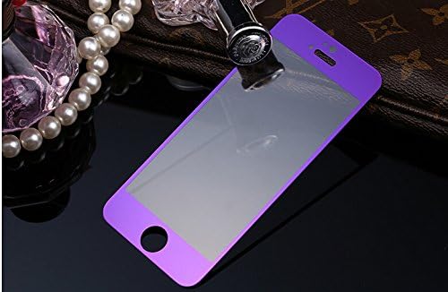 Heast(TM) For apple Iphone5/5S Screen Protector,ucanfix Electroplating Mirror Effect Front & Back Tempered Glass Screen Protector for Iphone5/5S Inch (Purple)