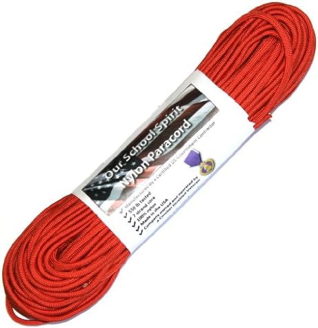 100 FT Military 550 Paracord from Our School Spirit - Made in the USA (Solar Orange)