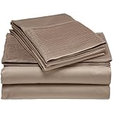 Pinzon 400-Thread-Count Pleated Hem  Egyptian Cotton Sateen Sheet Set - King, Mocha