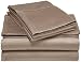 Pinzon 400-Thread-Count 100% Egyptian Cotton Pleated Hem Queen Sheet Set, Mocha