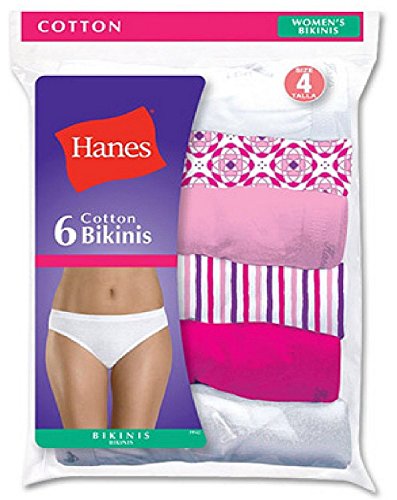 Hanes Women's 100% Cotton BIKINI Underwear Ladies Panties